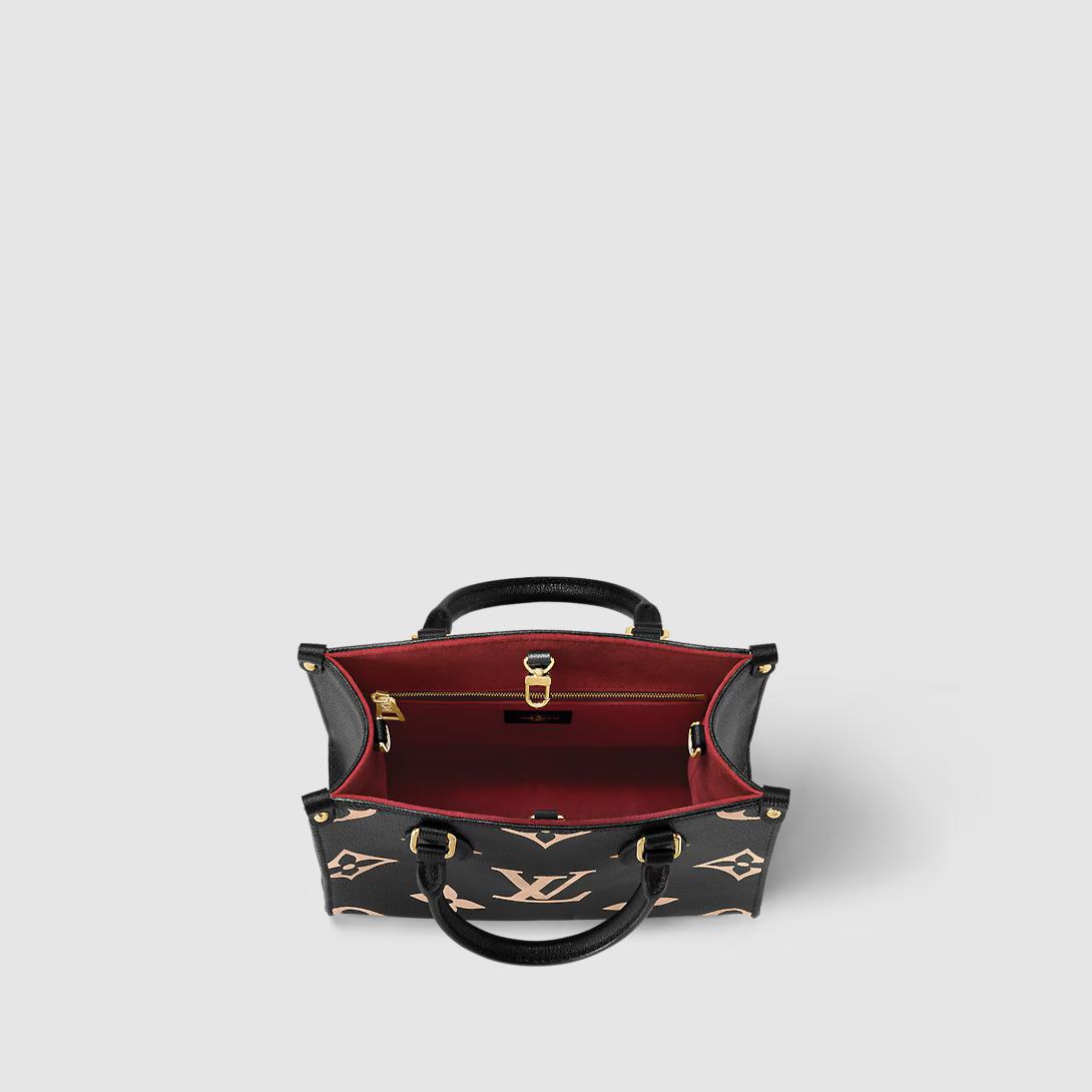 Túi Louis Vuitton Onthego Pm Da Bicolor Monogram Empreinte Nữ Đen Be